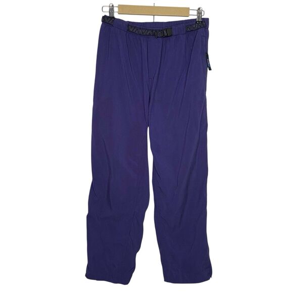 VTG LL Bean Pants Womens S Petite Purple Zip Leg Nylon Hiking USA Outdoor Belted - Picture 1 of 16
